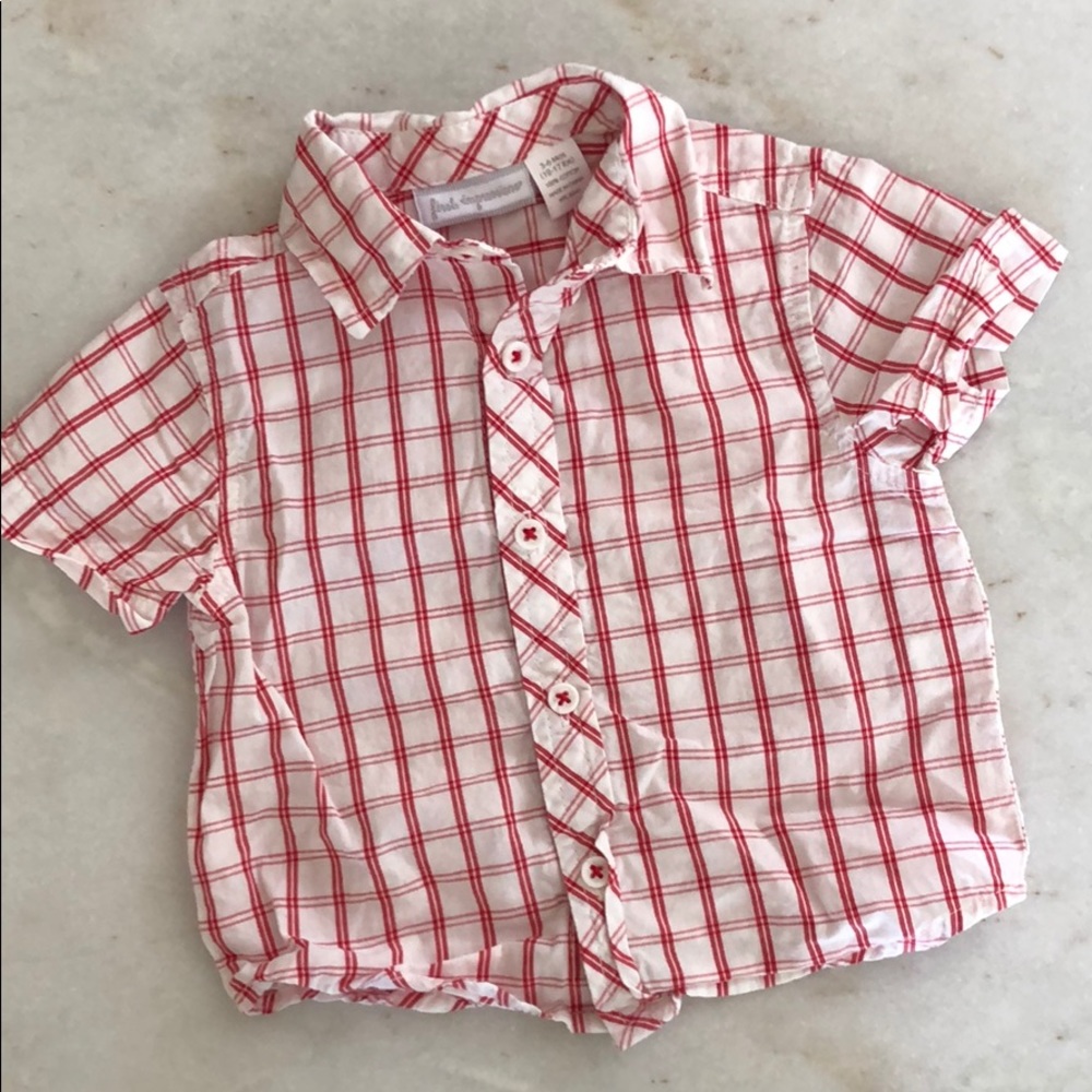 Red & White Button up shirt